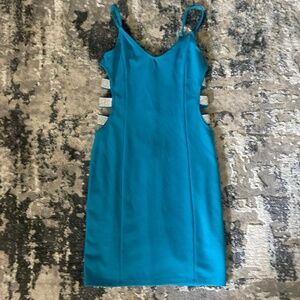 Teal rhinestone dress